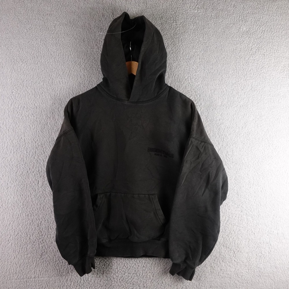 Fear of God Essentials Mens Oversized Hoodie Washed Black Fleece Small